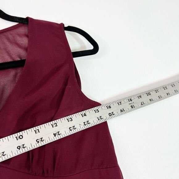 BHLDN Capulet Maxi Dress Womens Small Burgundy Sleeveless Keyhole Back V-Neck - Picture 4 of 9